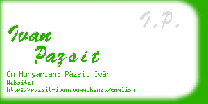 ivan pazsit business card